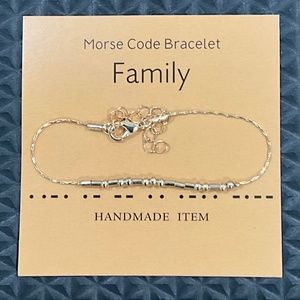 Morse Code Bracelet Family Adjustable Mantra Bracelet in Gold